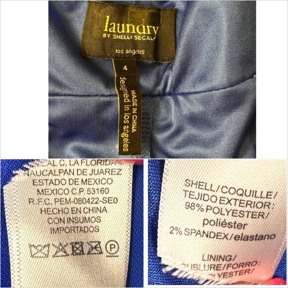 Laundry by Shelli Segal Blue Cross Back Halter Gown Size 4 Long Formal Dress - Picture 10 of 12